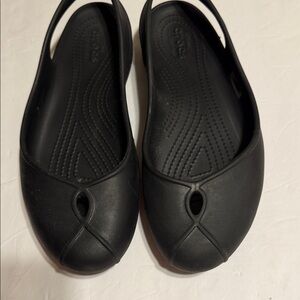 CROCS Black Slingback Flats